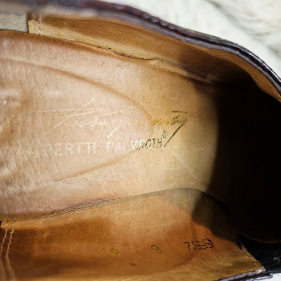 VTG Pertti Palmroth Women's Burgundy Leather Embossed Point Toe Ankle Boots 6 - Picture 15 of 15